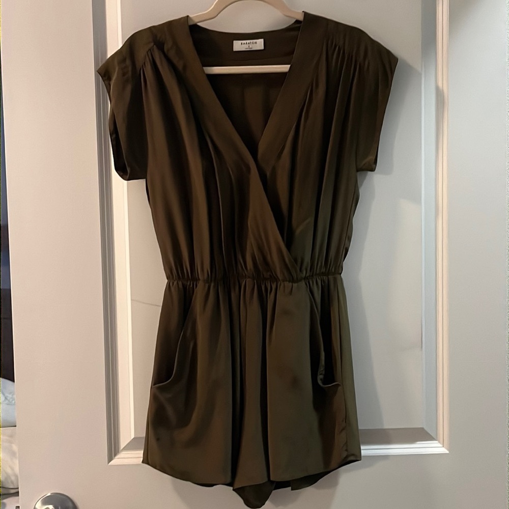 Babaton hunter green romper size small